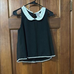 Mauve Black and White Polka Dot Blouse